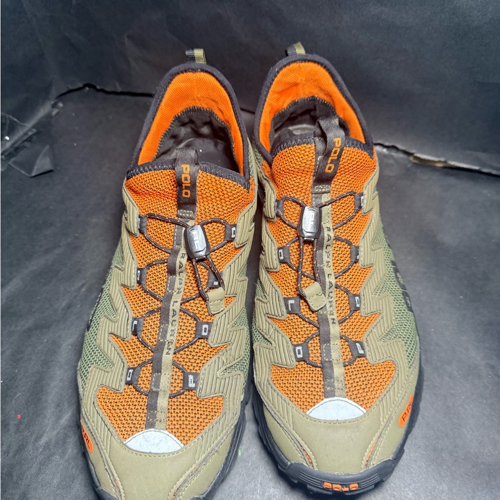 Polo Ralph Lauren‎ ADVNTR 300 LT Trail Sneakers Olive Orange Size 12